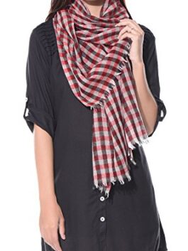 check scarf in red and black