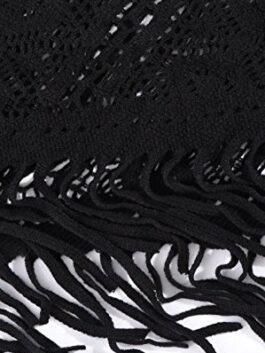 women knitted triangular scarf in Black