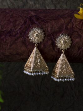 Ibi Pyramid Jhumka With Pearl Beads