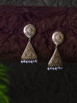Mahua Trigon Motif Pearl Earring