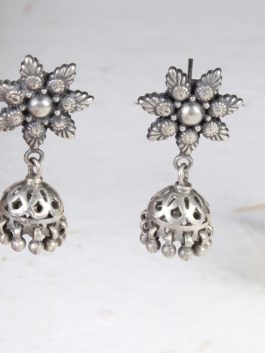Silver  Handcrafted Mini Jhumka with ghoonghroo