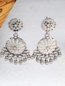 Silver  Handcrafted Earrings with ghoonghroo