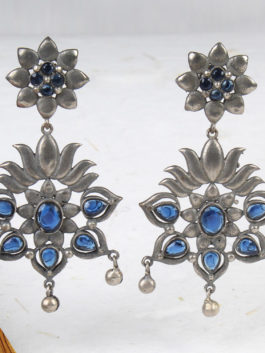 Silver Tone Handcrafted Earrings with Ghoonghroo