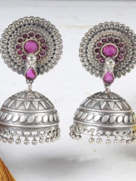 Silver Tone Handcrafted Jhumka with Ghoonghroo