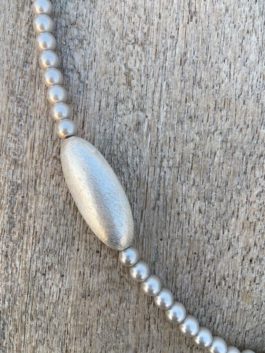 GREY SILVER HANDCRAFTED BEADED NECKLACE