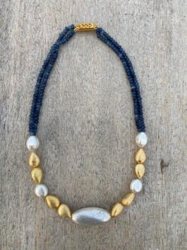 BLUE DUAL TONE HANDCRAFTED NECKLACE