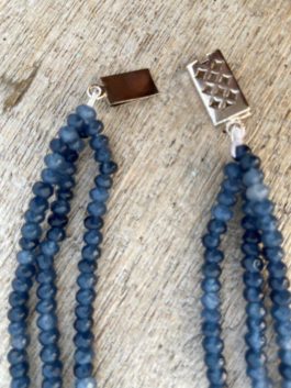 BLUE VINTAGE SILVER TONE HANDCRAFTED NECKLACE